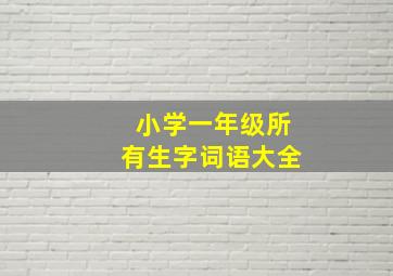 小学一年级所有生字词语大全