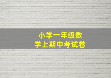 小学一年级数学上期中考试卷