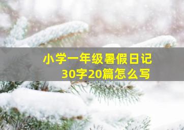 小学一年级暑假日记30字20篇怎么写