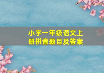 小学一年级语文上册拼音题目及答案