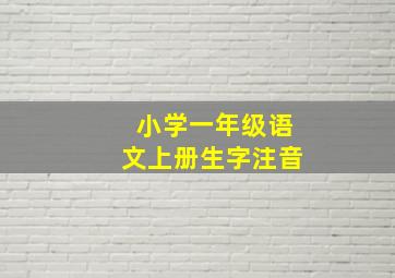 小学一年级语文上册生字注音