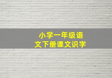 小学一年级语文下册课文识字