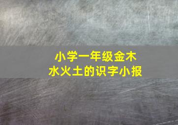 小学一年级金木水火土的识字小报