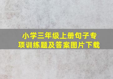 小学三年级上册句子专项训练题及答案图片下载