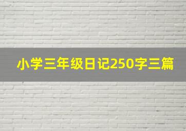 小学三年级日记250字三篇