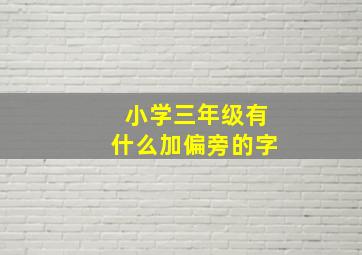 小学三年级有什么加偏旁的字