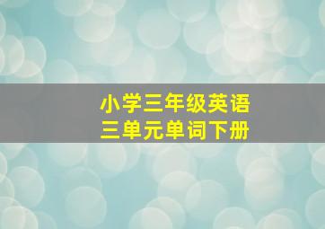 小学三年级英语三单元单词下册