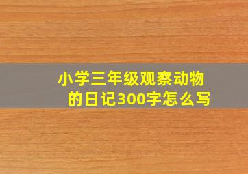 小学三年级观察动物的日记300字怎么写