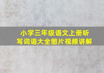 小学三年级语文上册听写词语大全图片视频讲解