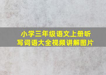 小学三年级语文上册听写词语大全视频讲解图片