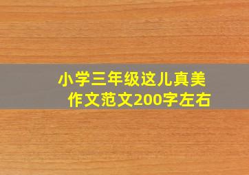 小学三年级这儿真美作文范文200字左右