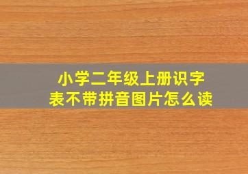 小学二年级上册识字表不带拼音图片怎么读