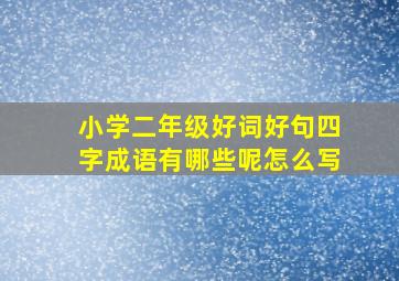 小学二年级好词好句四字成语有哪些呢怎么写