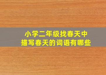 小学二年级找春天中描写春天的词语有哪些