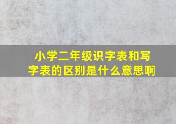 小学二年级识字表和写字表的区别是什么意思啊