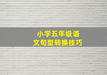 小学五年级语文句型转换技巧