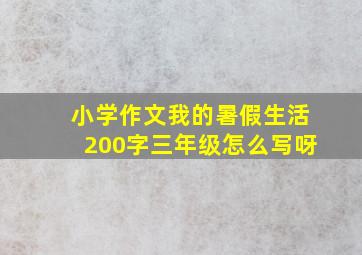 小学作文我的暑假生活200字三年级怎么写呀