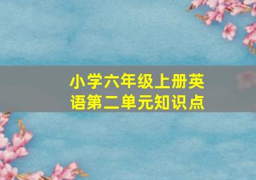 小学六年级上册英语第二单元知识点