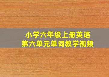 小学六年级上册英语第六单元单词教学视频