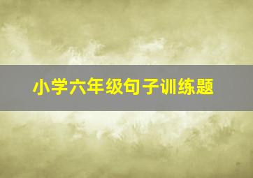 小学六年级句子训练题