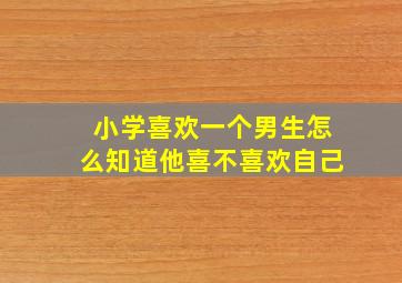 小学喜欢一个男生怎么知道他喜不喜欢自己