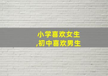 小学喜欢女生,初中喜欢男生