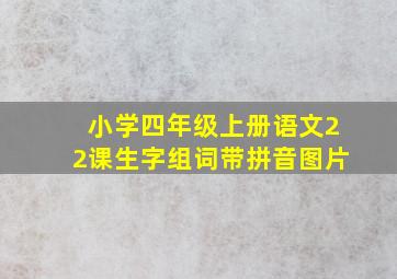 小学四年级上册语文22课生字组词带拼音图片