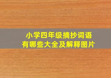 小学四年级摘抄词语有哪些大全及解释图片