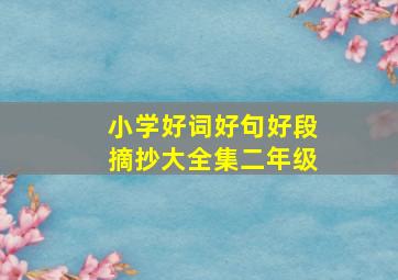 小学好词好句好段摘抄大全集二年级