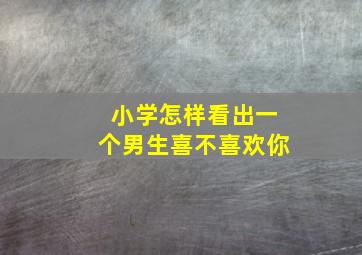 小学怎样看出一个男生喜不喜欢你