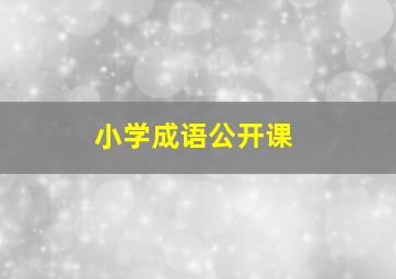 小学成语公开课