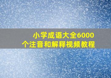 小学成语大全6000个注音和解释视频教程