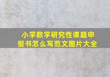 小学数学研究性课题申报书怎么写范文图片大全