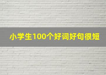 小学生100个好词好句很短