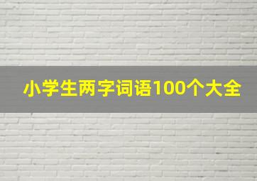 小学生两字词语100个大全