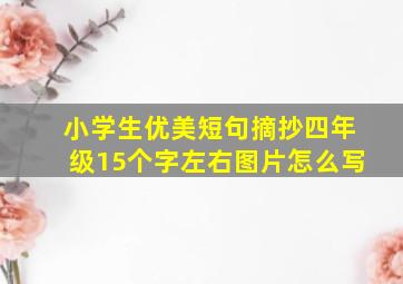 小学生优美短句摘抄四年级15个字左右图片怎么写