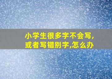 小学生很多字不会写,或者写错别字,怎么办