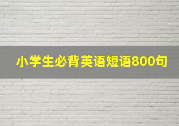 小学生必背英语短语800句