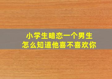 小学生暗恋一个男生怎么知道他喜不喜欢你