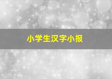 小学生汉字小报