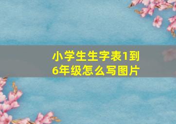 小学生生字表1到6年级怎么写图片