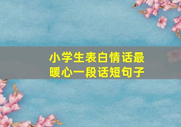 小学生表白情话最暖心一段话短句子