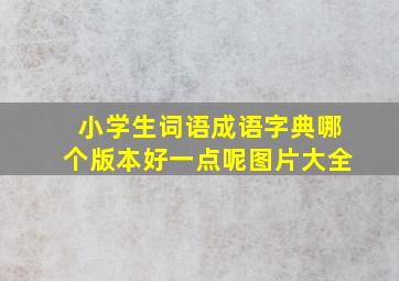 小学生词语成语字典哪个版本好一点呢图片大全