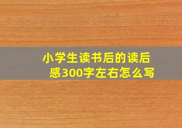 小学生读书后的读后感300字左右怎么写