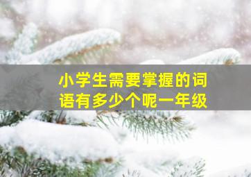 小学生需要掌握的词语有多少个呢一年级