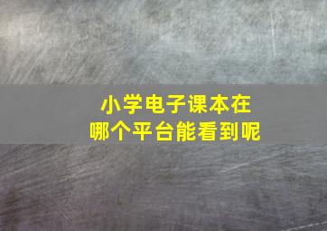 小学电子课本在哪个平台能看到呢