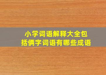 小学词语解释大全包括俩字词语有哪些成语