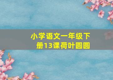 小学语文一年级下册13课荷叶圆圆