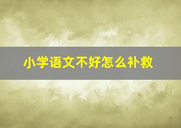 小学语文不好怎么补救