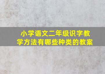 小学语文二年级识字教学方法有哪些种类的教案